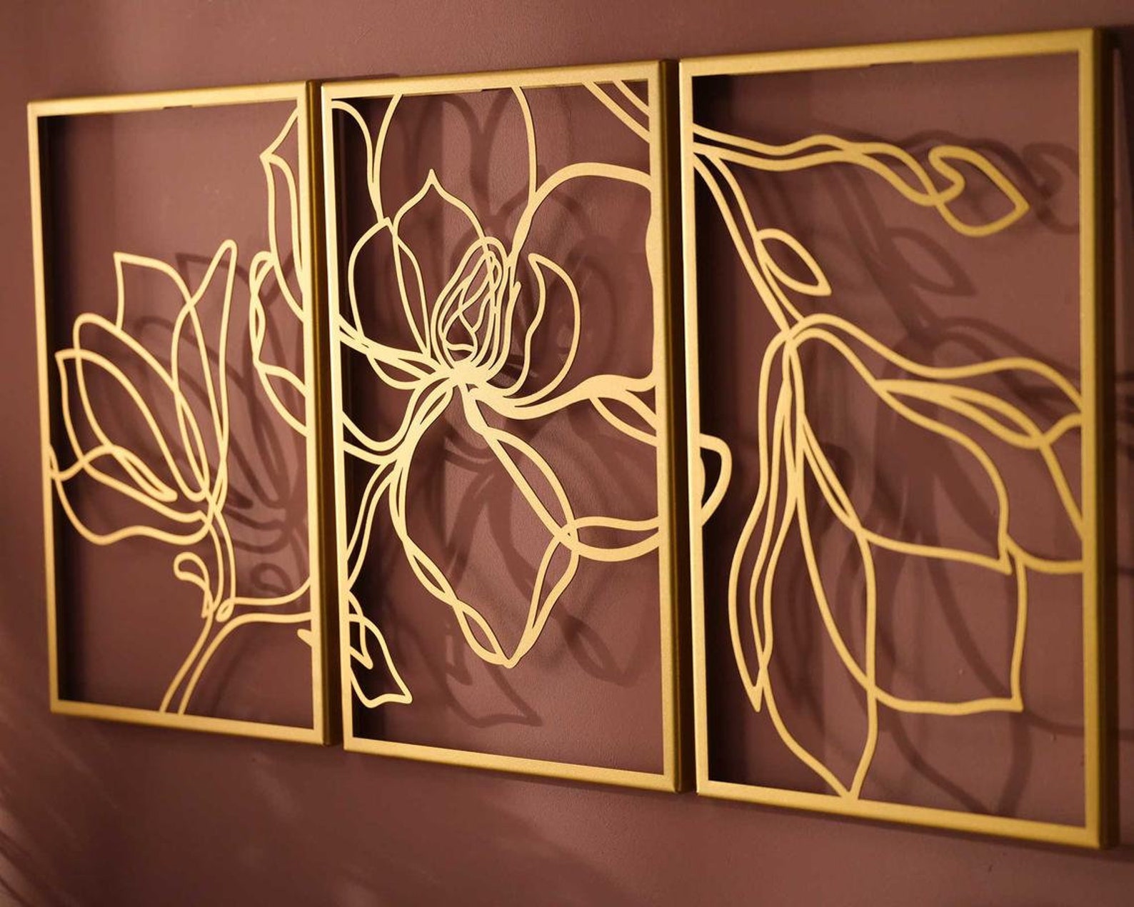 Metal Wall Art Set of 3 Metal Wall Decor Bedroom Wall Decor Etsy