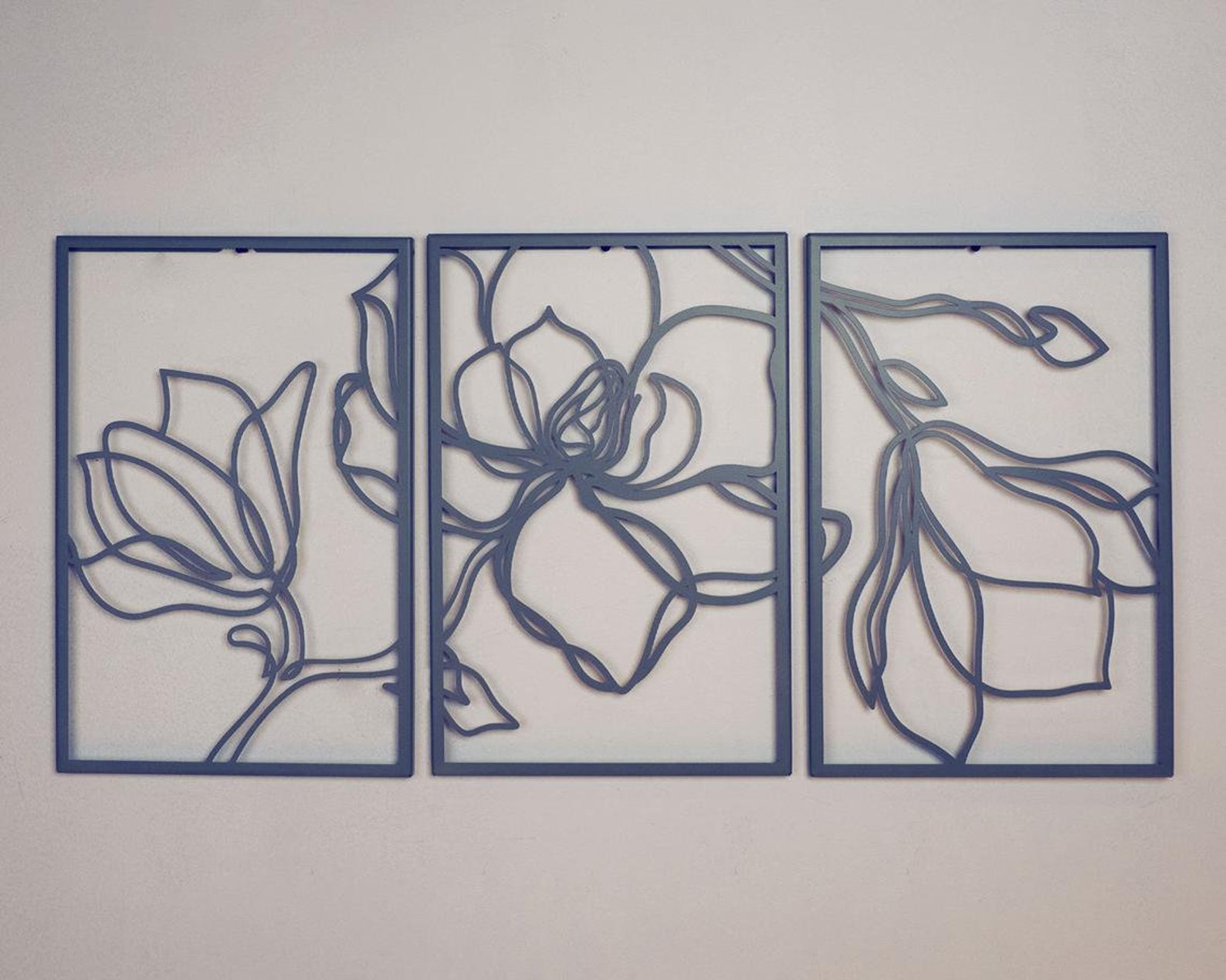 Metal Wall Art Set of 3 Metal Wall Decor Bedroom Wall Decor Etsy