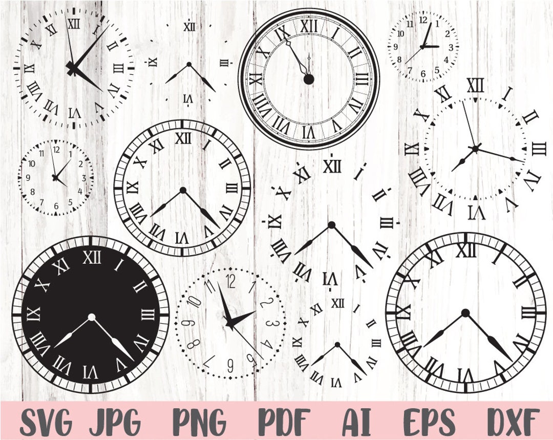 Clock Face Svg Clock Svg Clock Face Template Svg Instant Etsy UK