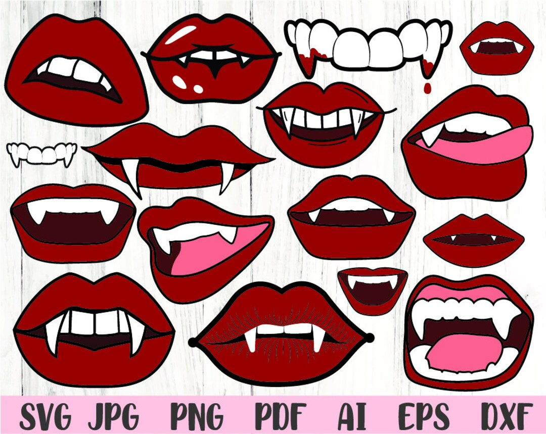 Vampire Mouth Svg Vampire Teeth Svg Halloween Svg Svg Files Etsy