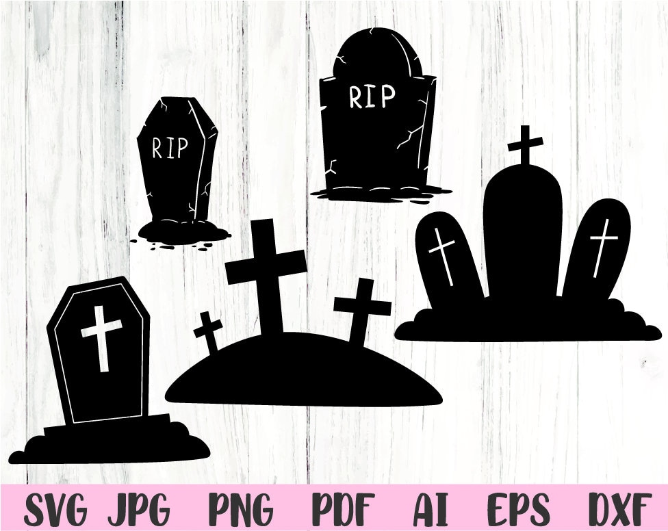 R.I.P. - Svg, Dxf, Eps, Png, Jpg, Vector Art, Clipart, Cut File, Red Rose  Svg, Halloween Graveyard, Headstone Svg, Tombstone Svg, Gravestone