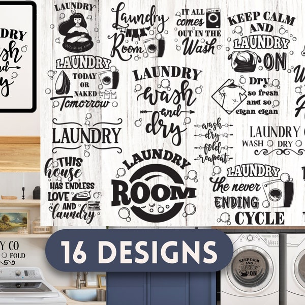 Laundry Bundle SVG | Wash and Dry SVG | Laundry Room Sign | Farmhouse SVG | Washer Dryer Svg | Laundry Co Svg | Clothesline Clipart