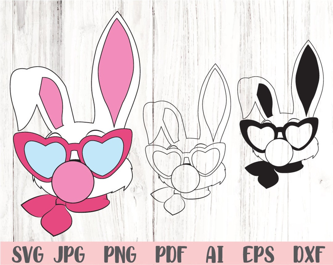 Bubble Gum Bunny Svg Bubble Gum Blowing Bunny Svg Instant Download Svg