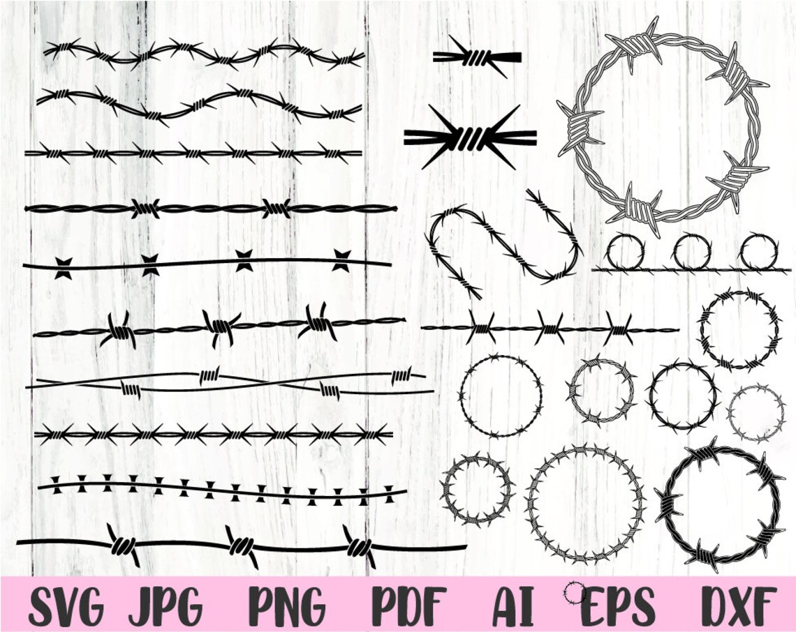 Barbed Wire Svg Barbed Wire Clipart Fence Svg Svg Files for - Etsy