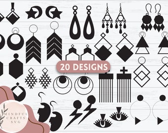 Earrings Bundle SVG | Jewelry SVG Files | Cricut Cut Files | Earring Designs | Fashion Accessories Svg | Silhouette Earrings | Earring Svg