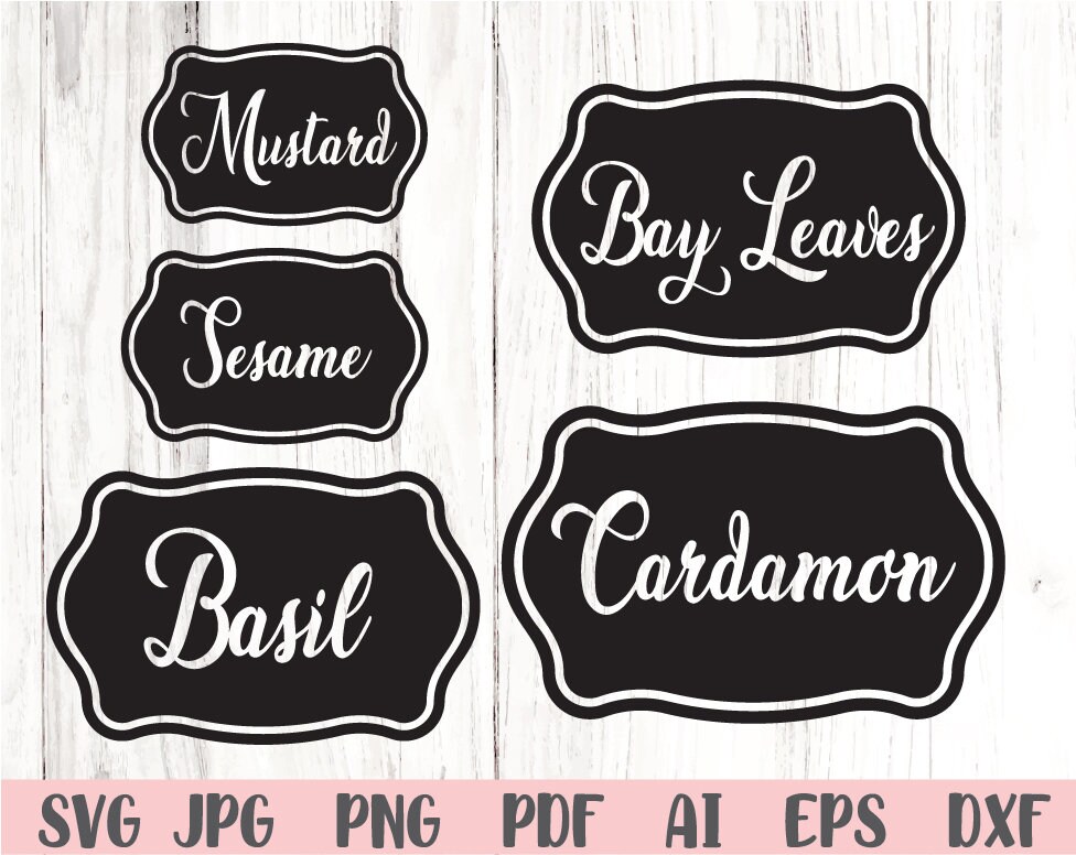 Spices Labels Svg Spices Svg Spice Jar Svg Instant Download Etsy