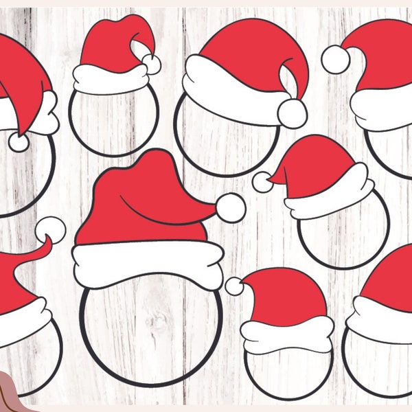 Santa Hat Monogram Svg Santa Hat Svg Christmas Svg Svg Files For Cricut Instant Download Hat Svg Monogram Svg Christmas Monogram Svg Hat Png