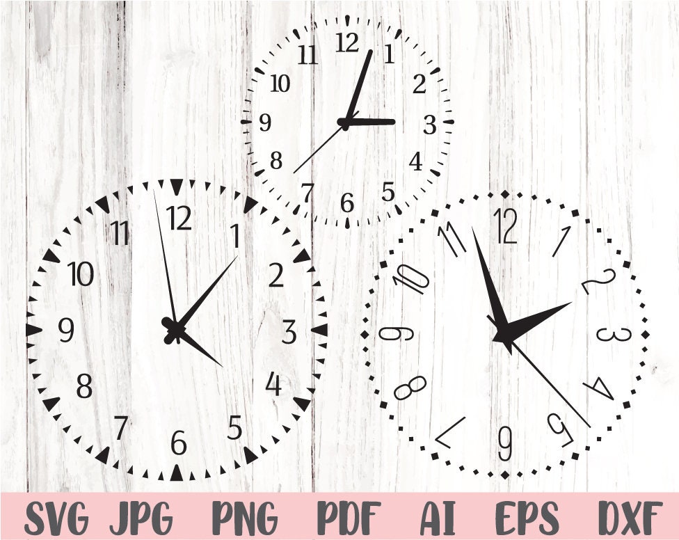 Clock Face Svg Clock Svg Clock Face Template Svg Instant Etsy UK
