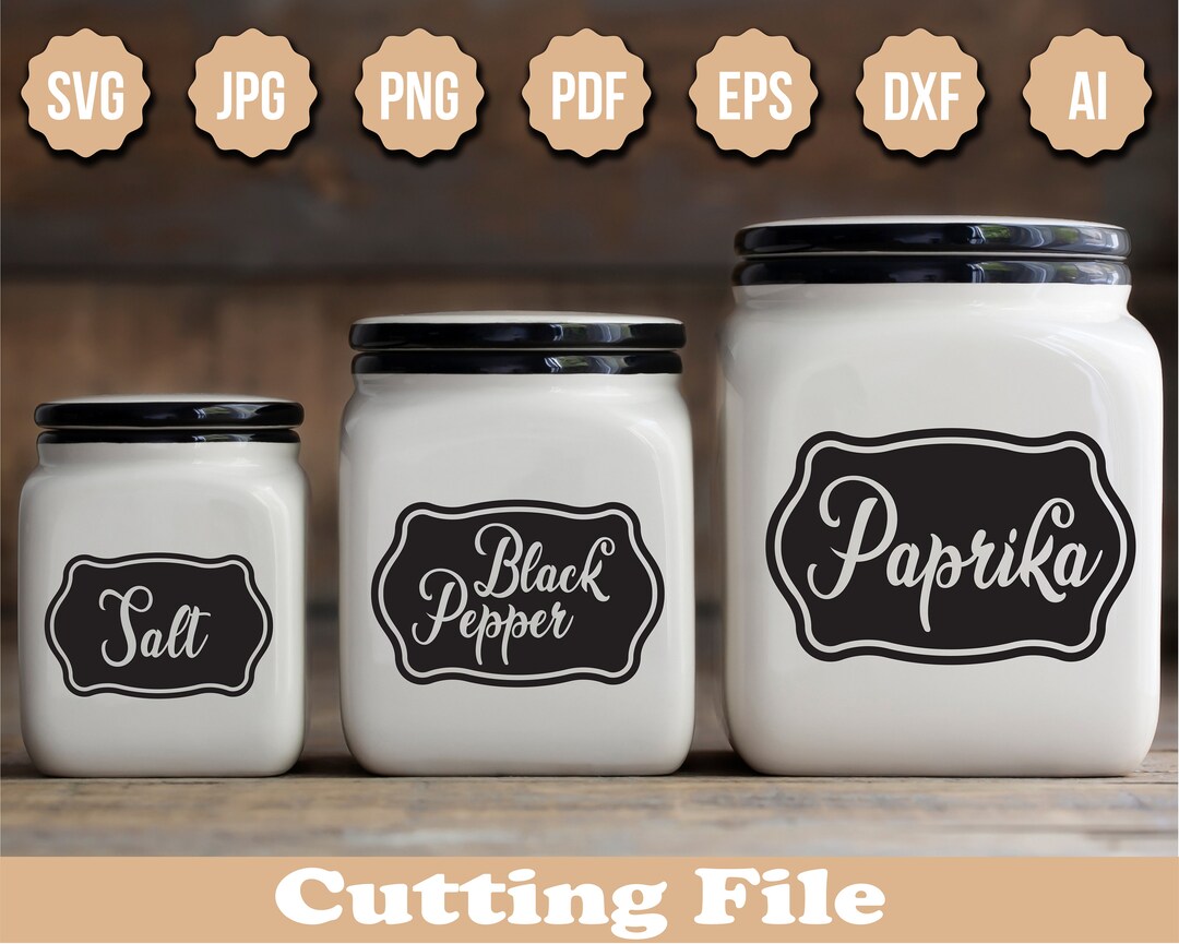 Spices Labels Svg Spices Svg Spice Jar Svg Instant Download Svg Files