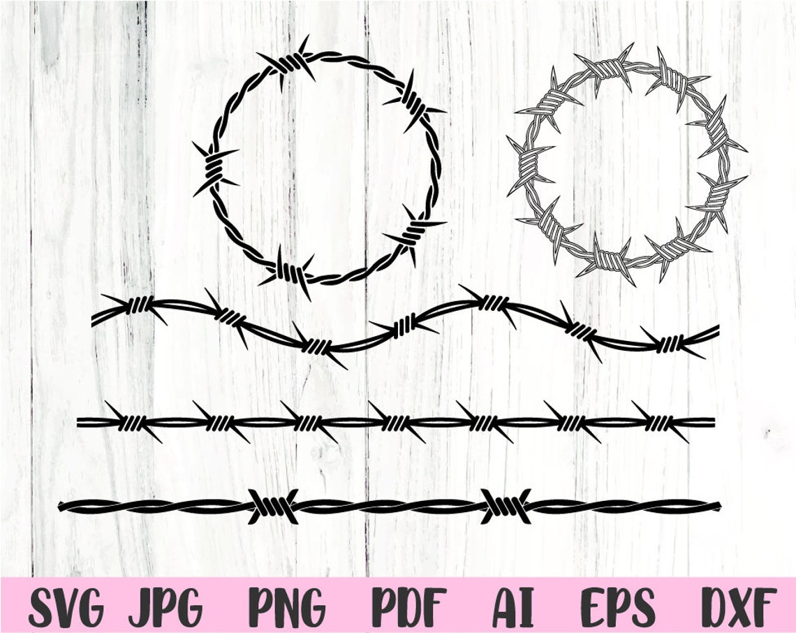 Barbed Wire Svg Barbed Wire Clipart Fence Svg Svg Files for - Etsy
