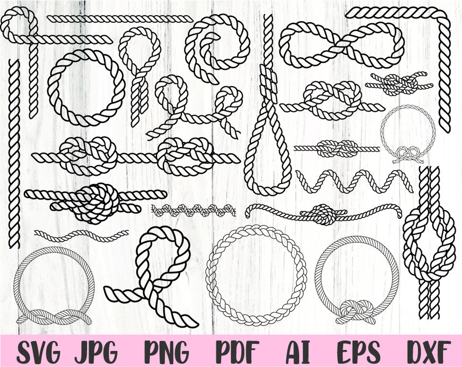 Rope Svg Nautical Rope Svg Nautical Knot Svg Svg Files for Etsy