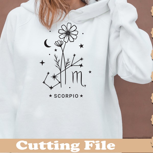 Scorpio Flower Zodiac Sign Svg Scorpio Zodiac Sign Svg Zodiac Svg Instant Download Svg Files For Cricut Scorpio Svg Horoscope Svg Astrology