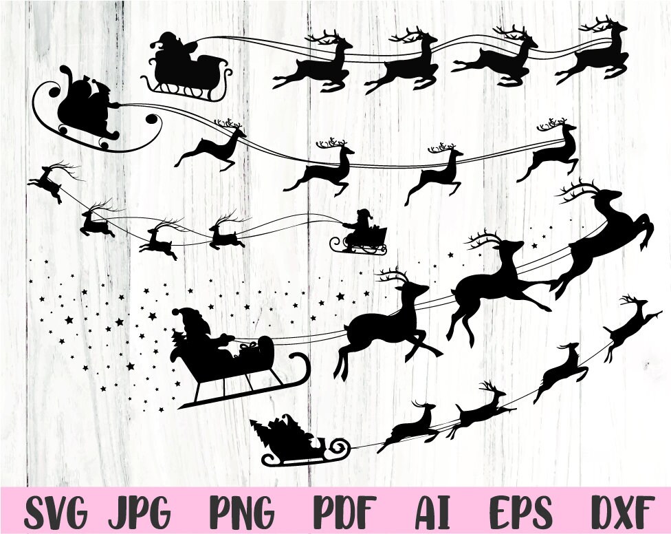 Santa Sleigh Svg Sleigh Svg Christmas Sleigh Svg Christmas Svg - Etsy ...