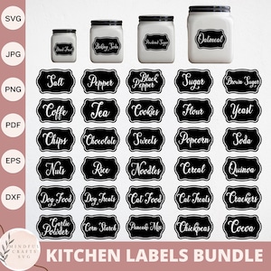 Kitchen Labels Svg Pantry Labels Svg Canister Labels Svg Instant ...