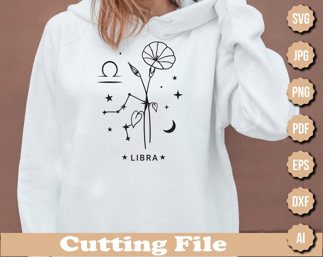 Libra Flower Zodiac Sign Svg Libra Zodiac Sign Svg Zodiac Svg Etsy