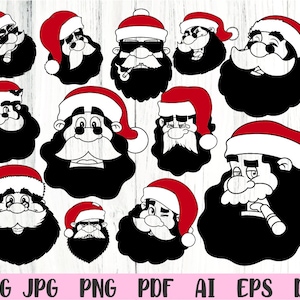 Santa Face Svg Santa Svg Christmas Svg Svg Files for Cricut - Etsy