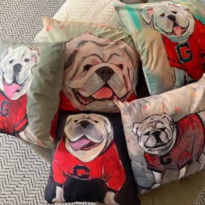 UGA pillow georgia bulldawg art  free ship