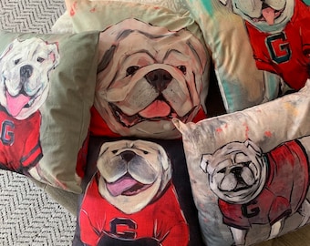 UGA pillow georgia bulldawg art  free ship