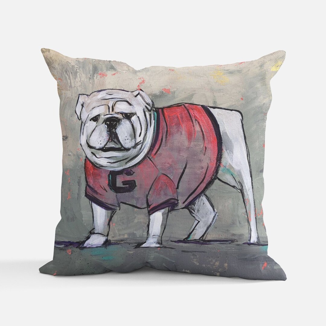 Georgia Bulldog UGA Art Pillow Free Shipping Etsy Canada