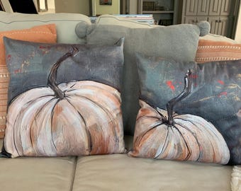 pumpkin pillow fall decor art free ship