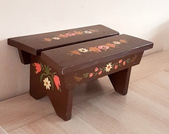 Blumenständer aus Holz // Vintage Blumenständer aus Holz // Rustikaler Akzenttisch