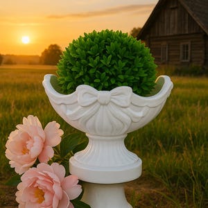 Ovale franse plantenbak boho decor witte jardiniere plantenpot tuin witte plantenbakken potten binnentuin accessoire woondecoratie