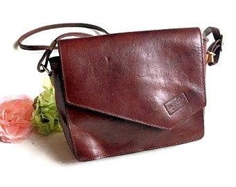 Vintage Leather Handbag// Vintage Saddle Bag//Brown Leather Shoulder Bag //Quality Handbag