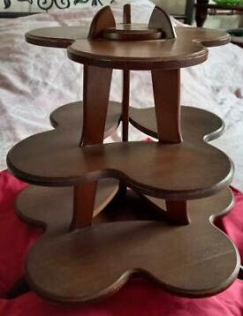 Wood Plant Stand/ Vintage Wooden Plant Stand/ Rustic Brown Etsy