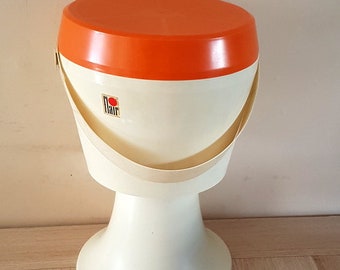 Plastic  sewing box, sewing basket, vintage sewing box