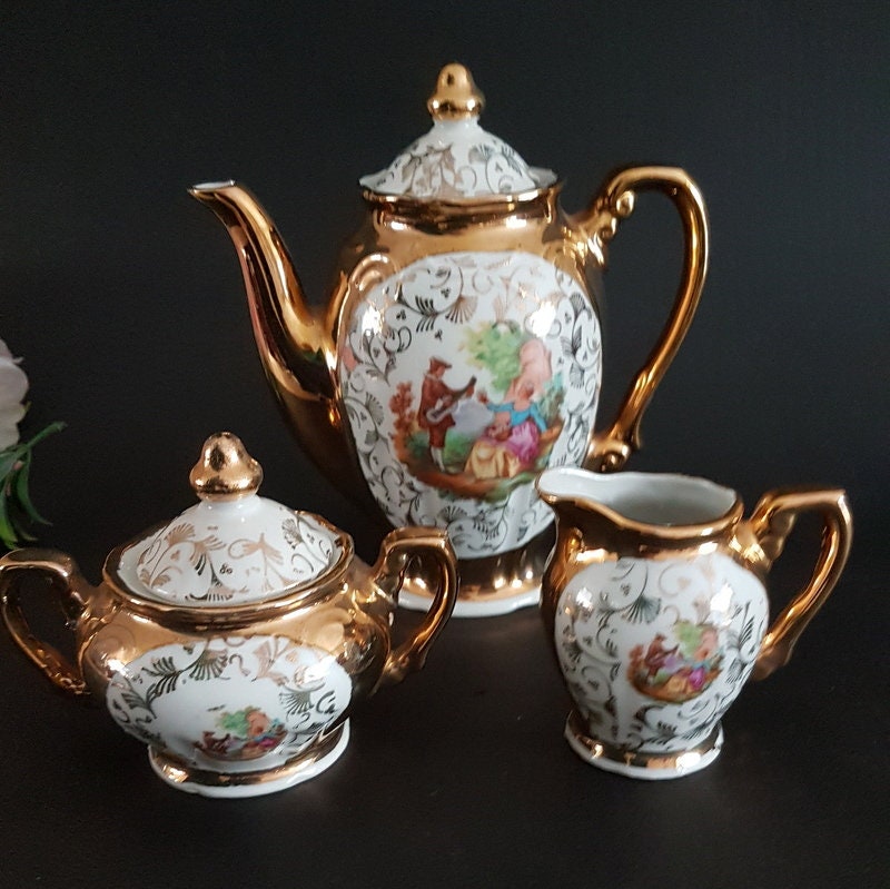 Vintage Bavaria Gold Tea Set Etsy