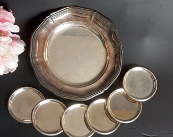 Vintage Mini Silver Tray~Antique Silver Tray~ Ornate Serving Tray