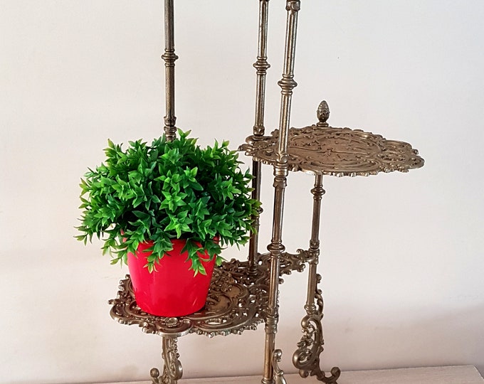 Large Brass Table Mini Table Plant Stand Indoor Brass Plant Stand Brass