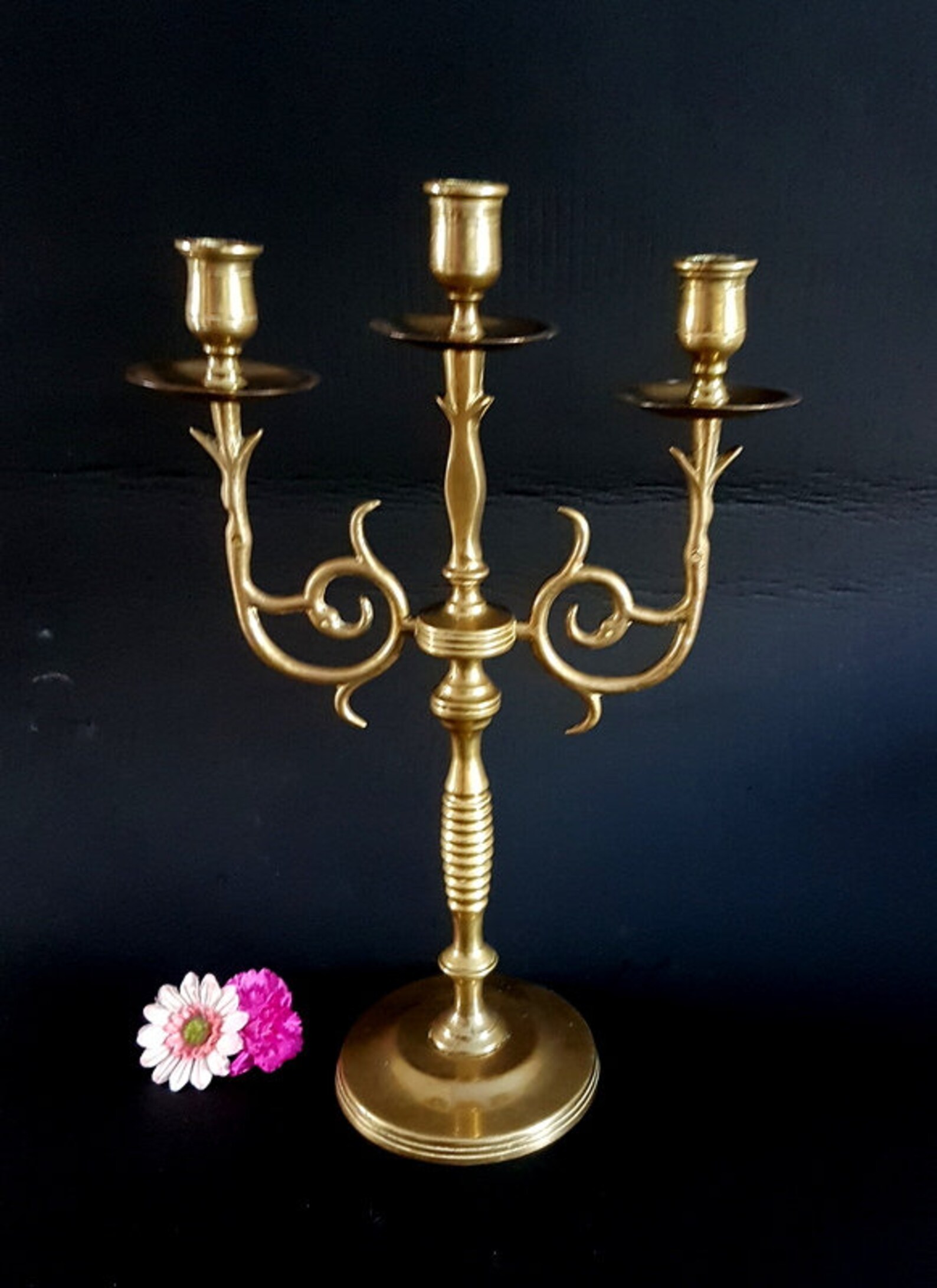 Brass Candelabra Brass Candle Holder Gold Candelabra Wedding Etsy