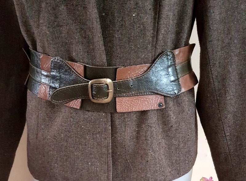 Vintage Boho Leather Belt, Bohemian Belt, Gypsy Belt, Hippie  display picture 2