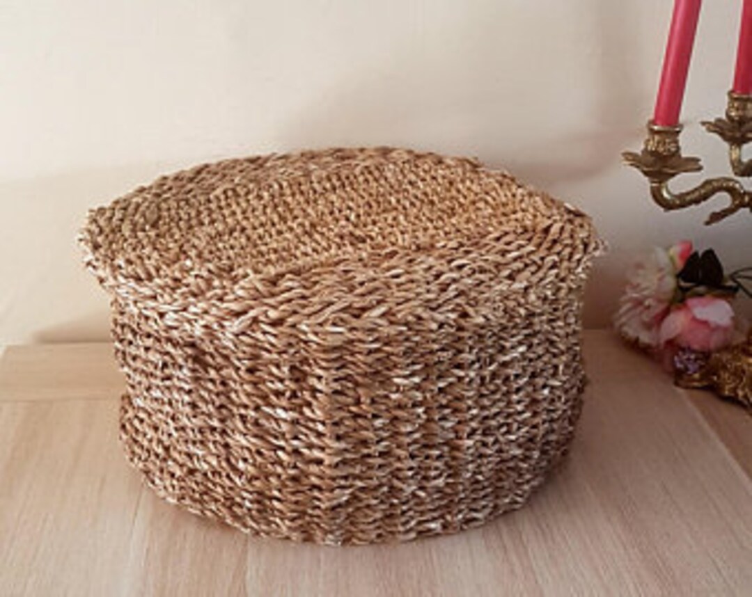 フランススツールオットマン藁ラタン