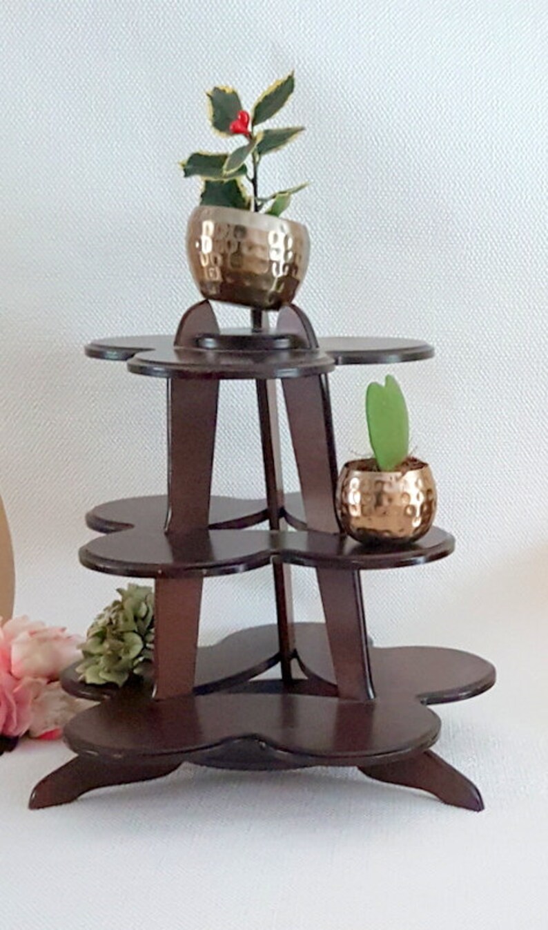 Wood Plant Stand/ Vintage Wooden Plant Stand/ Rustic Brown Etsy