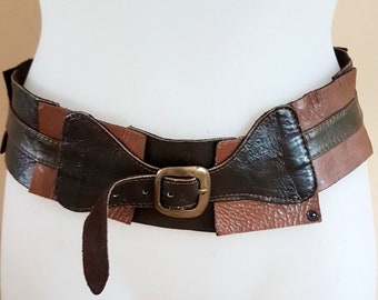 Vtg green leather woven large boho hippie womens belt Vintage | Accessories | 0 Genuine Leather Western Equestrian  main image 4