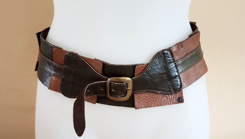 Vintage Boho Leather Belt, Bohemian Belt, Gypsy Belt, Hippie  display picture 3