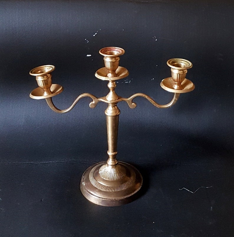 Brass Candelabra Brass Candle Holder Gold Candelabra Wedding Etsy