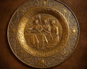 Placa decorativa de pared de latón