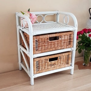 Rattan Wickerstand~~ Bamboo Cabinet ~~ Vintage Nightstand~~ Rattan Cabinet~~ Bamboo Furniture