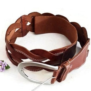 Vintage Brown Leather Belt