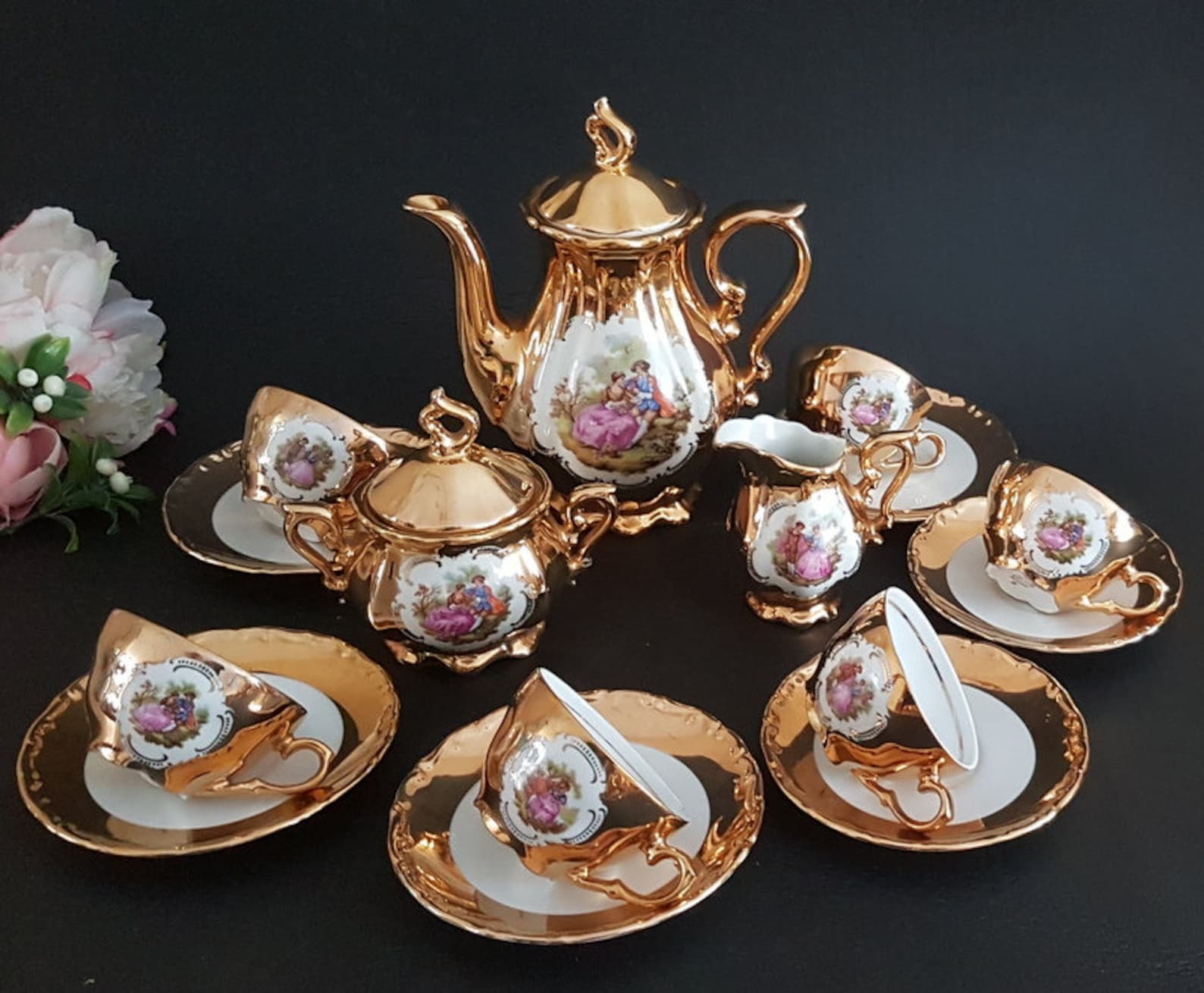 Vintage Bavaria Porcelain Tea Set Etsy