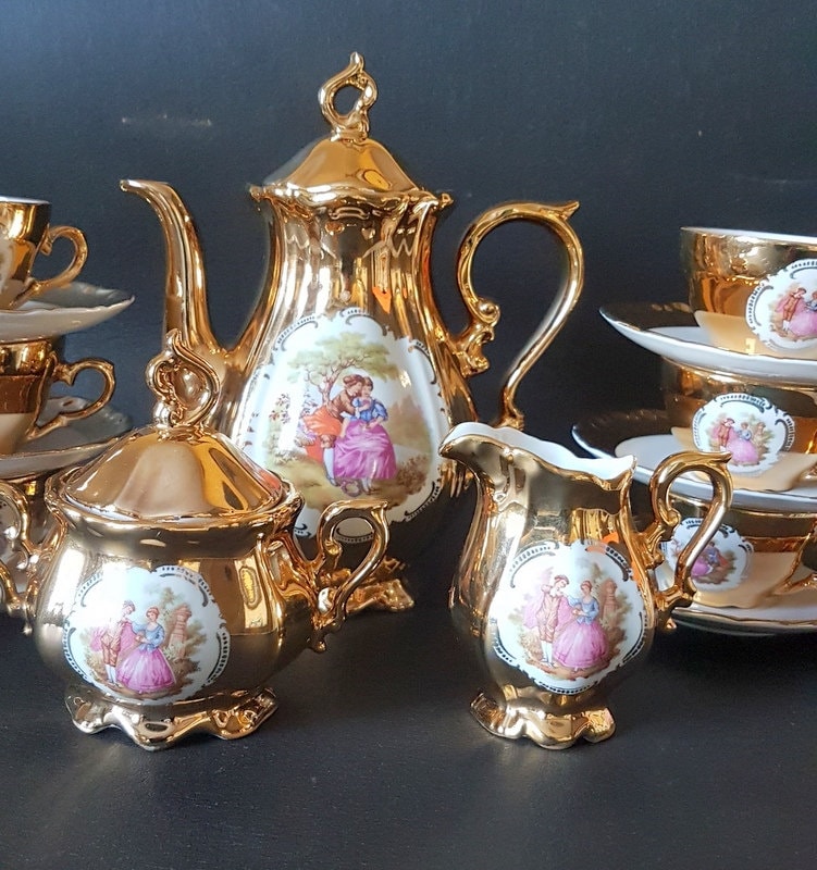 Mokkaservice Bavaria 24 Karat Gold Wert Sold Gold Bavaria 24 K Tea Set 17 Pieces - Etsy
