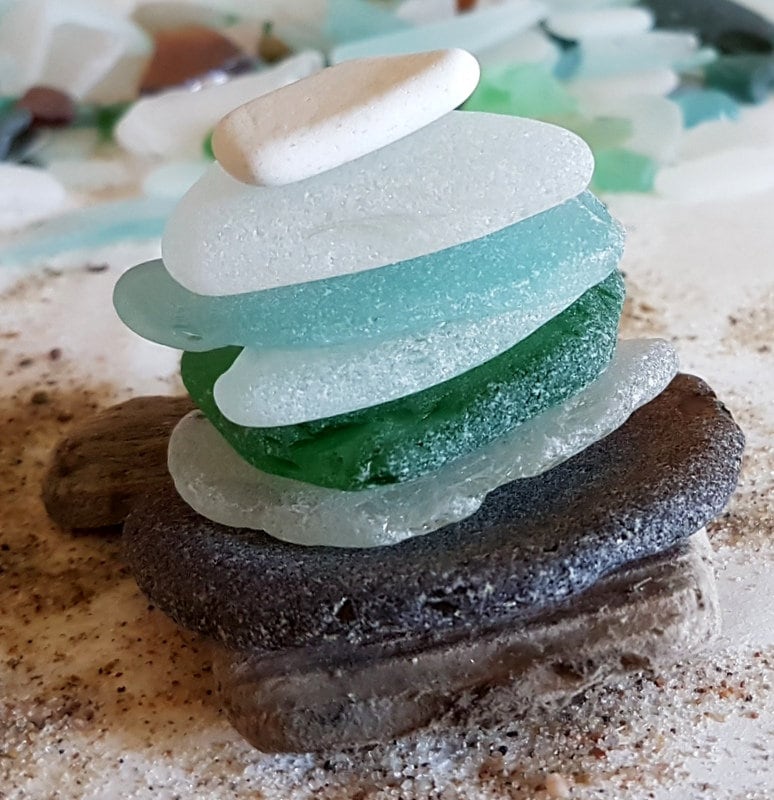 ミックスカラーシーグラス、本物のビーチグラス、本物のタンブルビーチ