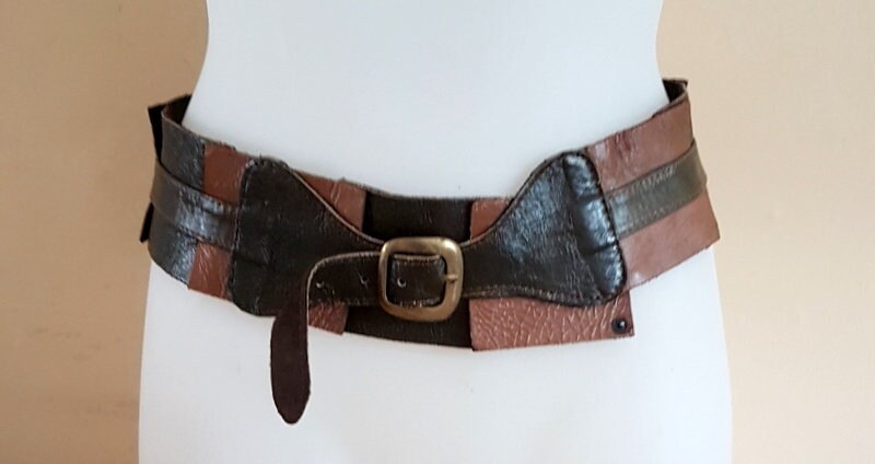 Vintage Boho Leather Belt, Bohemian Belt, Gypsy Belt, Hippie  display picture 1