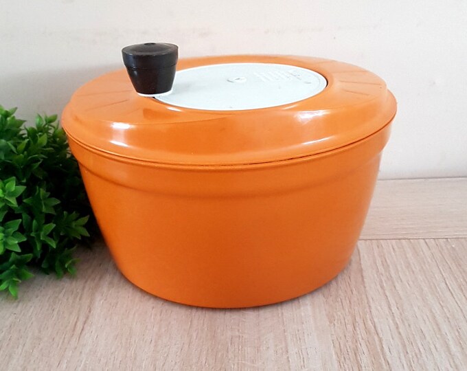 Vintage Moulinex Salad Spinner, 1970s Moulinex Salad Spinner, Vegetable