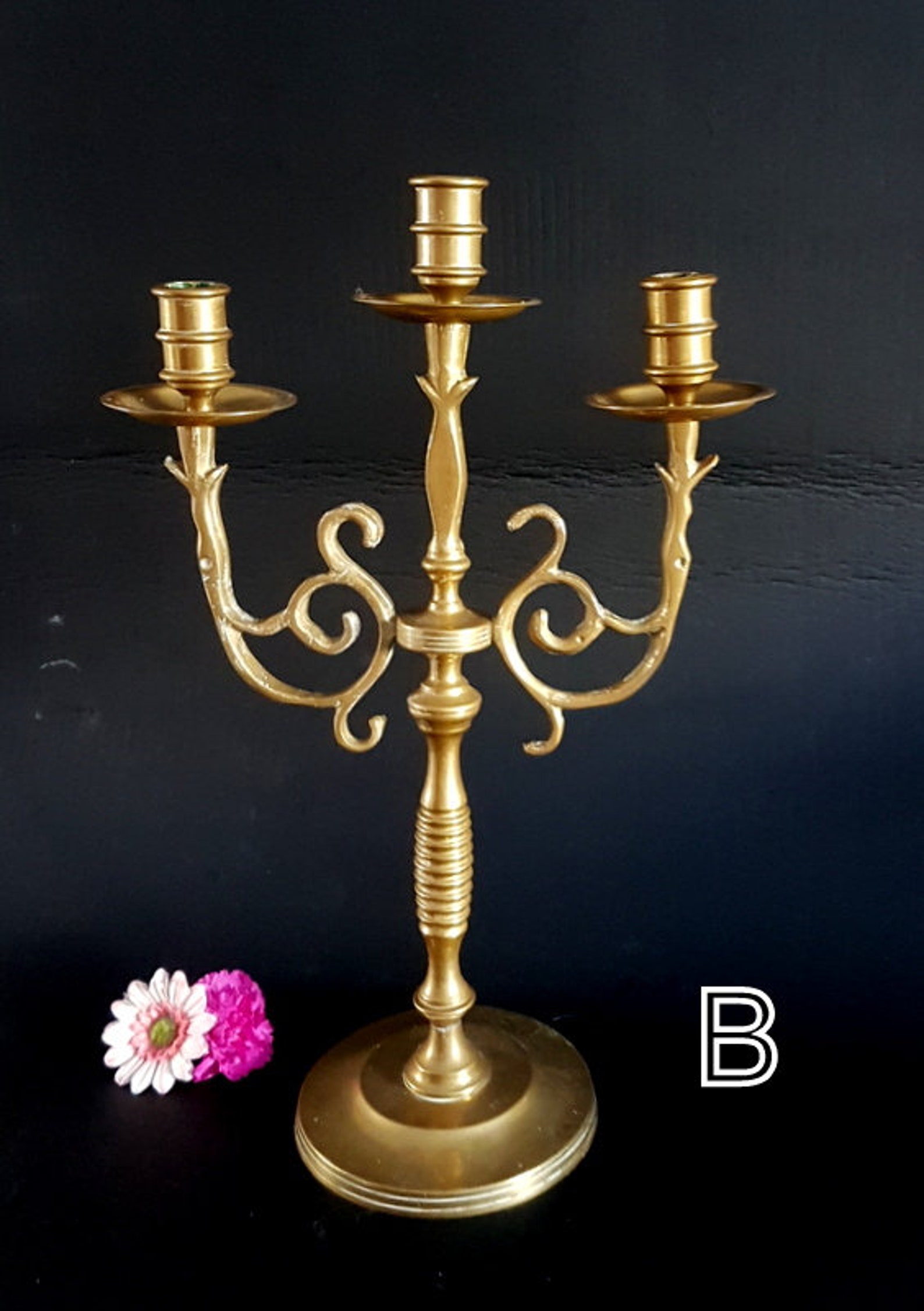 Brass Candelabra Brass Candle Holder Gold Candelabra Wedding Etsy