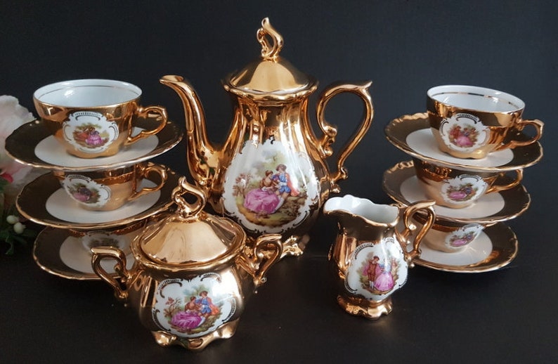 Vintage Bavaria Porcelain Tea Set Etsy