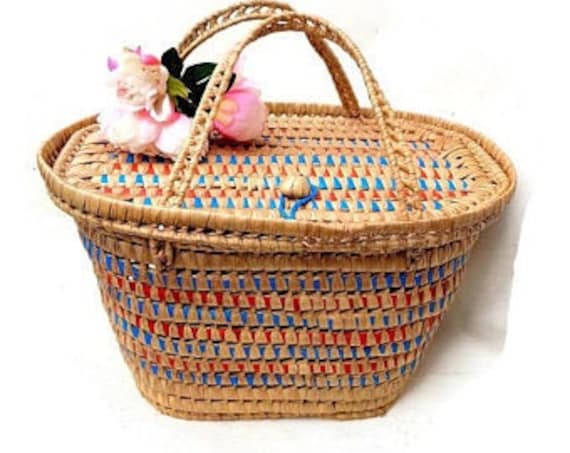 Antique basket bag// Old basket // Vintage wicker… - image 3